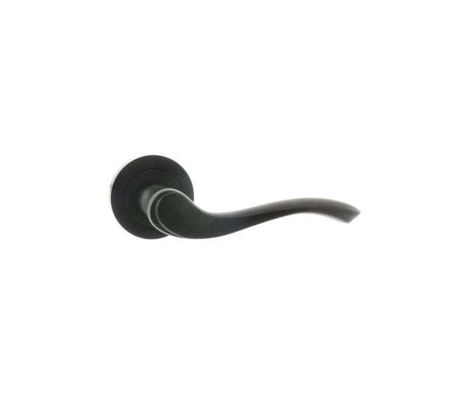 Atlantic Old English Warwick Lever Handle on Rose - Matt Black