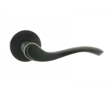 Atlantic Old English Warwick Lever Handle on Rose - Matt Black