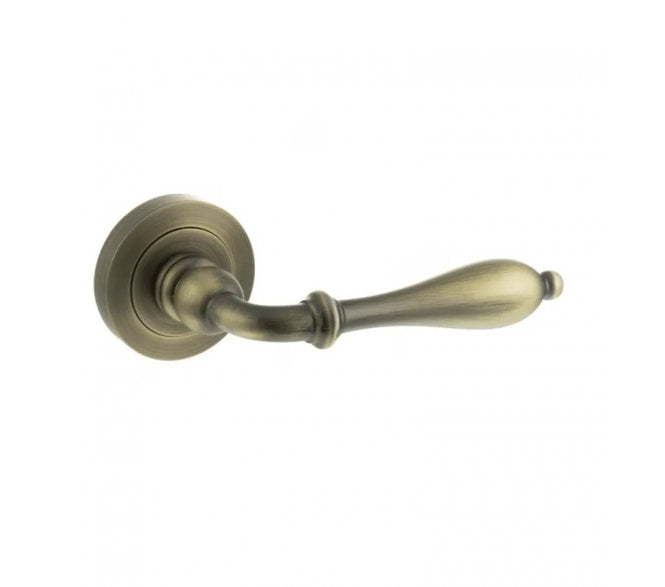 Atlantic Old English Wrexham Lever Handle on Rose - Matt Antique Brass
