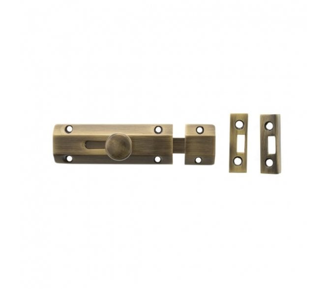 Atlantic Solid Brass Surface Door Bolt - Antique Brass