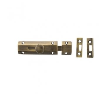 Atlantic Solid Brass Surface Door Bolt - Antique Brass