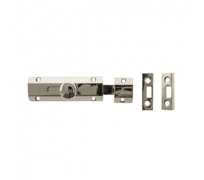 Atlantic Solid Brass Surface Door Bolt - Polished Nickel
