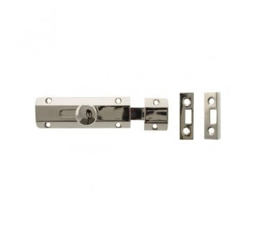 Atlantic Solid Brass Surface Door Bolt - Polished Nickel