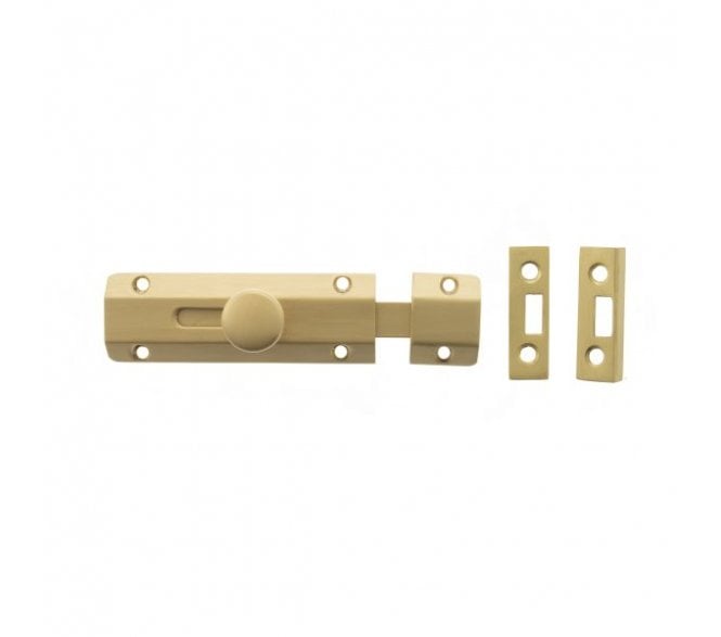 Atlantic Solid Brass Surface Door Bolt - Satin Brass