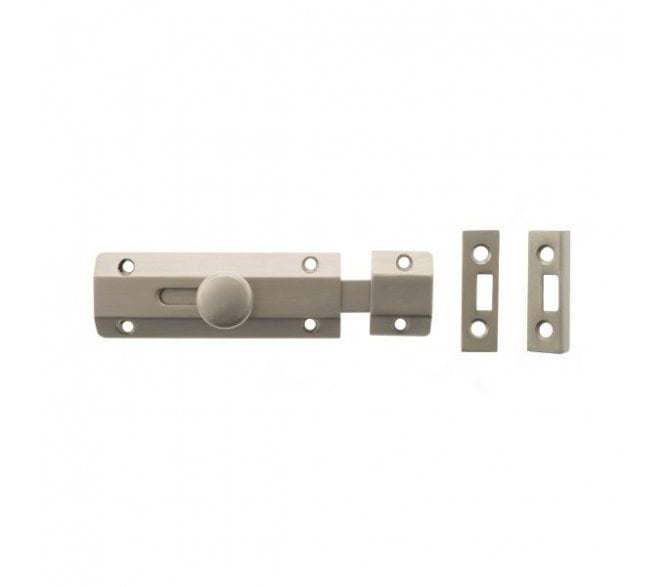 Atlantic Solid Brass Surface Door Bolt - Satin Nickel