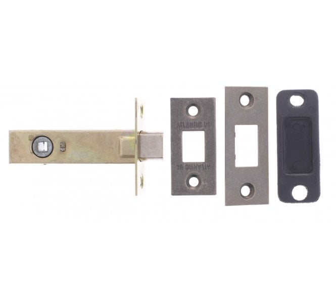 Atlantic Tubular Bathroom Deadbolts - Distressed Silver