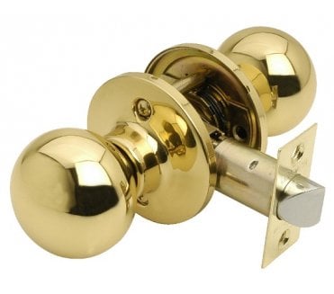Bala Door Knobset c/w Adjustable Latch - Polished Brass