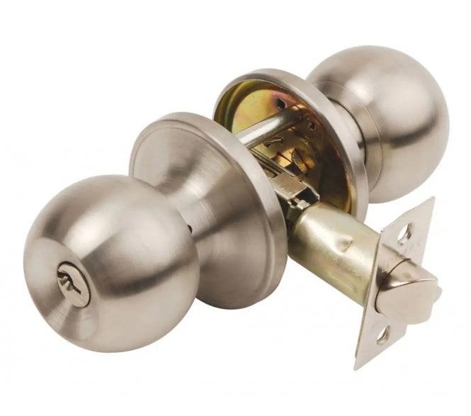 Bala Door Knobset c/w Adjustable Latch - Satin Stainless Steel