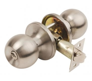 Bala Door Knobset c/w Adjustable Latch - Satin Stainless Steel