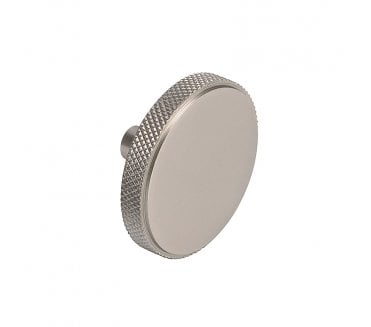 Barchester Ringed / Knurled Disc Cabinet Knob 38mm - Satin Nickel