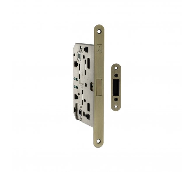 Bonaiti Polaris 2XT Magnetic Bathroom Lock - Matt Antique Brass