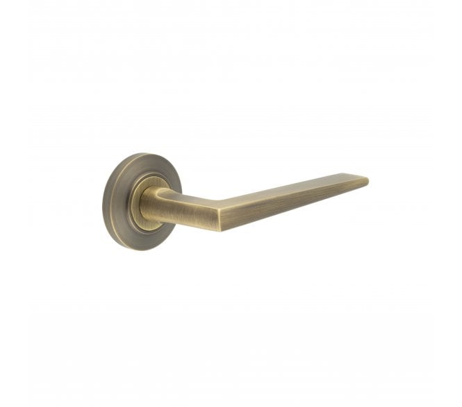 Burlington BUR10 Mayfair Door Handle On Chamfered Rose - Antique Brass