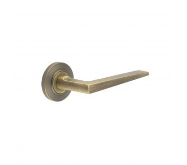 Burlington BUR10 Mayfair Door Handle On Chamfered Rose - Antique Brass