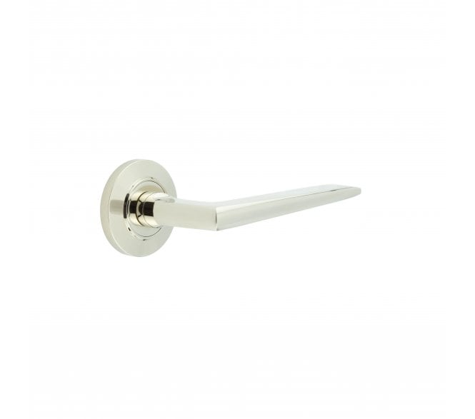 Burlington BUR10 Mayfair Door Handle On Chamfered Rose - Polished Nickel