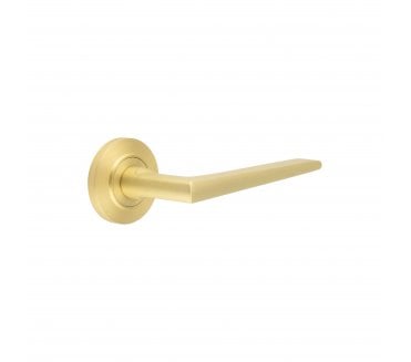 Burlington BUR10 Mayfair Door Handle On Chamfered Rose - Satin Brass