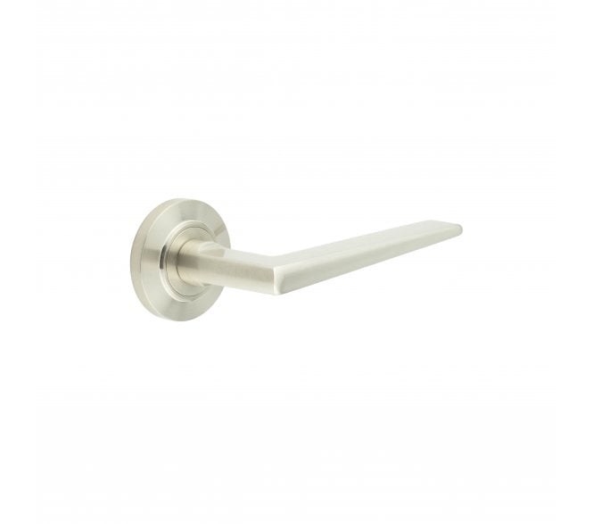 Burlington BUR10 Mayfair Door Handle On Chamfered Rose - Satin Nickel
