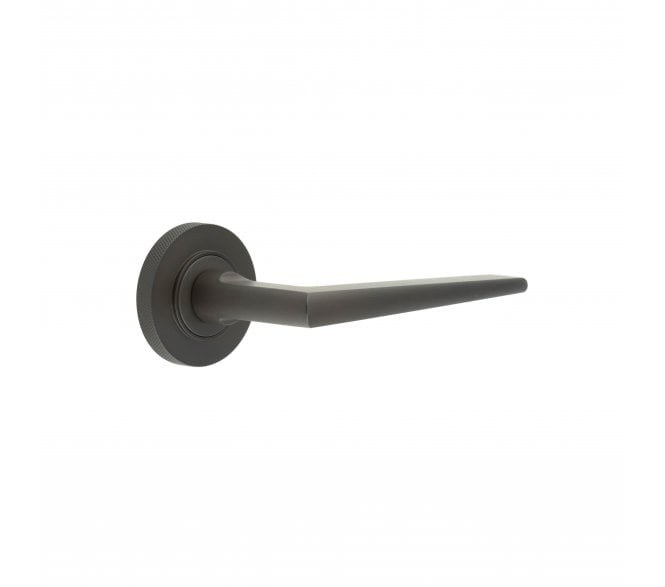 Burlington BUR10 Mayfair Door Handle On Knurled Rose - Dark Bronze