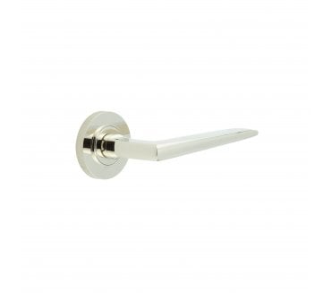 Burlington BUR10 Mayfair Door Handle On Knurled Rose - Polised Nickel