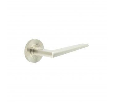 Burlington BUR10 Mayfair Door Handle On Knurled Rose - Satin Nickel