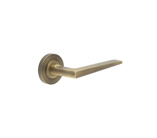 Burlington BUR10 Mayfair Door Handle On Plain Rose - Antique Brass
