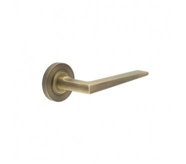Burlington BUR10 Mayfair Door Handle On Plain Rose - Antique Brass