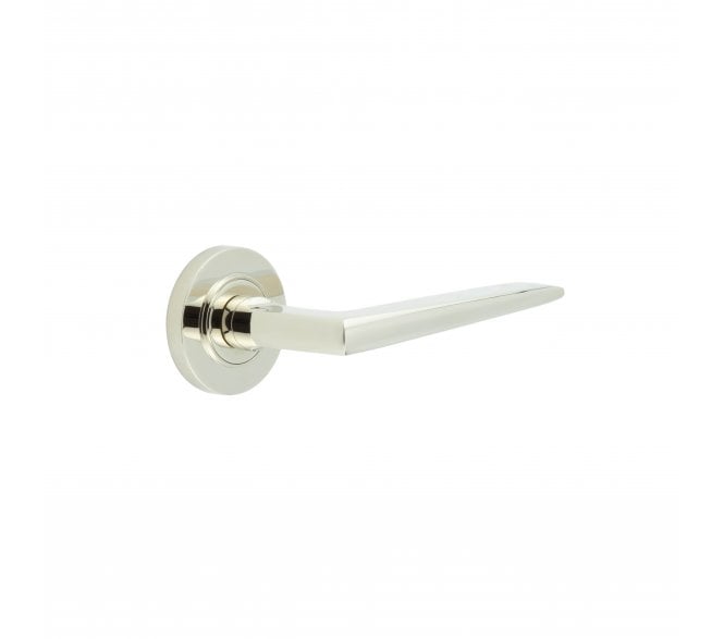 Burlington BUR10 Mayfair Door Handle On Plain Rose - Polished Nickel