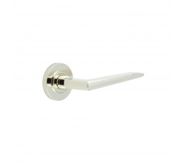 Burlington BUR10 Mayfair Door Handle On Plain Rose - Polished Nickel