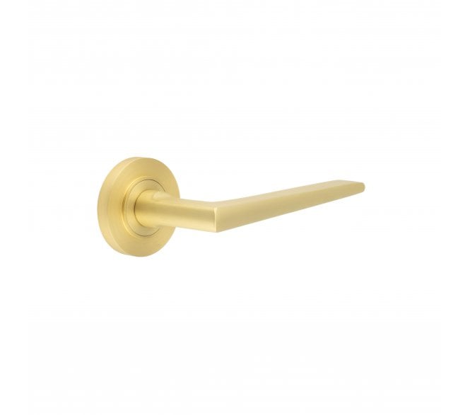 Burlington BUR10 Mayfair Door Handle On Plain Rose - Satin Brass