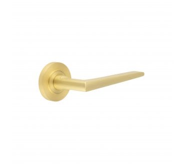 Burlington BUR10 Mayfair Door Handle On Plain Rose - Satin Brass