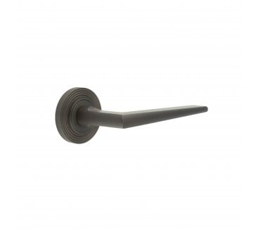 Burlington BUR10 Mayfair Door Handle On Reeded Rose - Dark Bronze