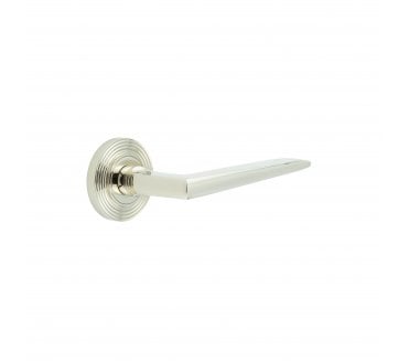 Burlington BUR10 Mayfair Door Handle On Reeded Rose - Polished Nickel