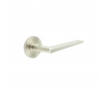 Burlington BUR10 Mayfair Door Handle On Reeded Rose - Satin Nickel