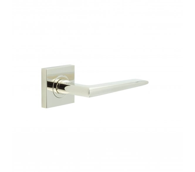 Burlington BUR10 Mayfair Door Handle On Square Plain Rose - Polished Nickel