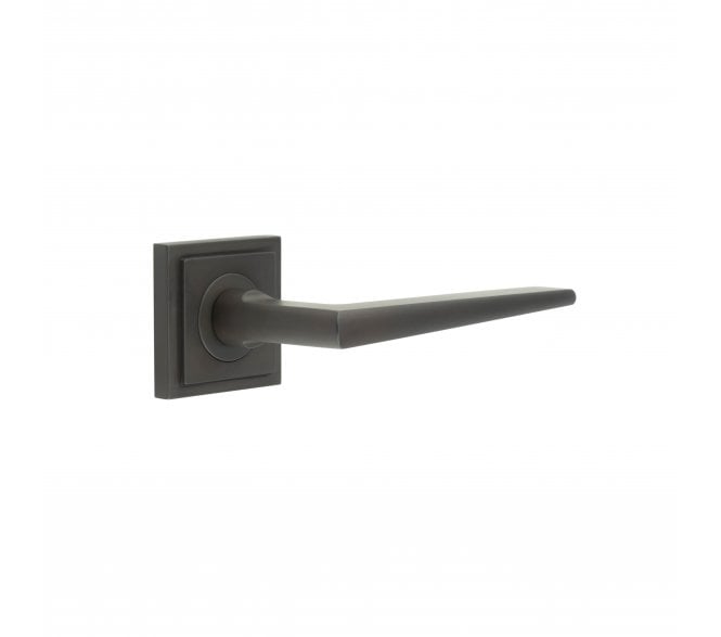 Burlington BUR10 Mayfair Door Handle On Square Stepped Rose - Dark Bronze