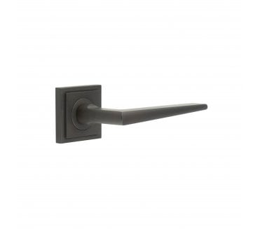 Burlington BUR10 Mayfair Door Handle On Square Stepped Rose - Dark Bronze