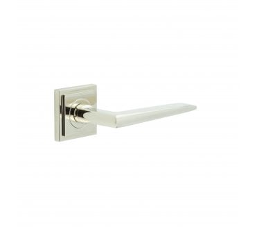 Burlington BUR10 Mayfair Door Handle On Square Stepped Rose - Polished Nickel