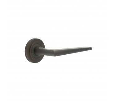 Burlington BUR10 Mayfair Door Handle On Stepped Rose - Dark Bronze
