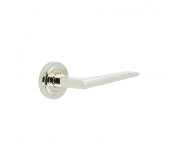 Burlington BUR10 Mayfair Door Handle On Stepped Rose - Polished Nickel