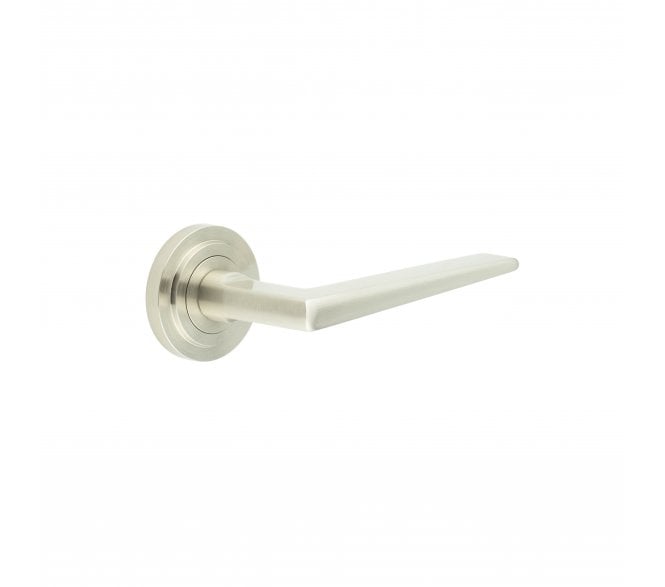 Burlington BUR10 Mayfair Door Handle On Stepped Rose - Satin Nickel