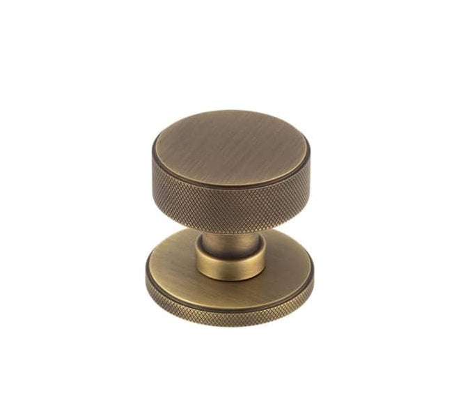 Burlington BUR102 Westbourne Knurled Mortice Door Knobs - Antique Brass
