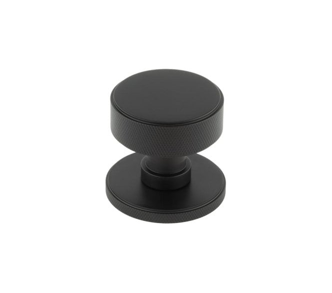 Burlington BUR102 Westbourne Knurled Mortice Door Knobs - Matt Black