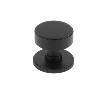 Burlington BUR102 Westbourne Knurled Mortice Door Knobs - Matt Black