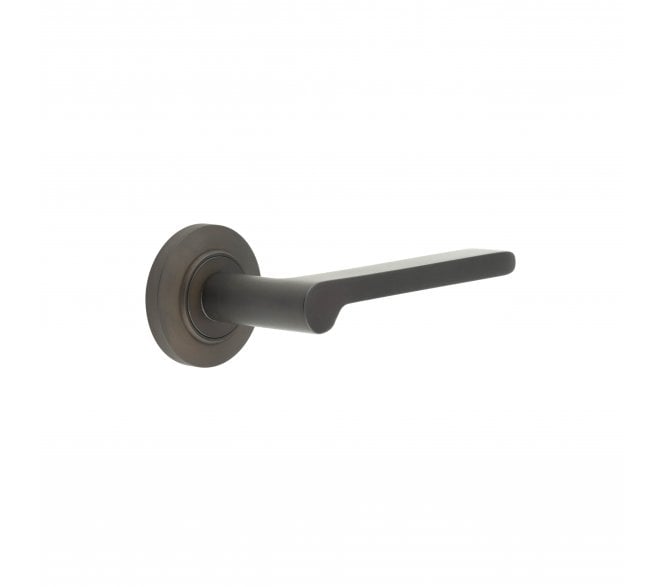 Burlington BUR15 Fitzrovia Door Handle On Chamfered Rose - Dark Bronze