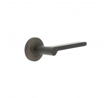 Burlington BUR15 Fitzrovia Door Handle On Chamfered Rose - Dark Bronze