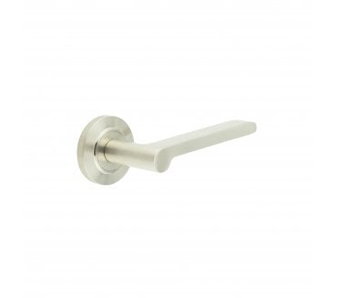Burlington BUR15 Fitzrovia Door Handle On Chamfered Rose - Satin Nickel