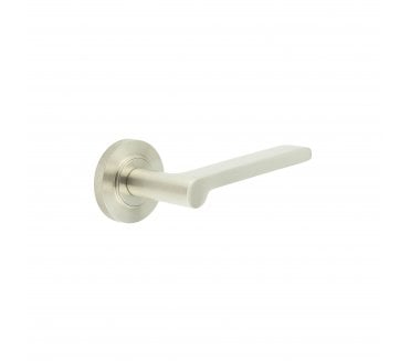 Burlington BUR15 Fitzrovia Door Handle On Knurled Rose - Satin Nickel
