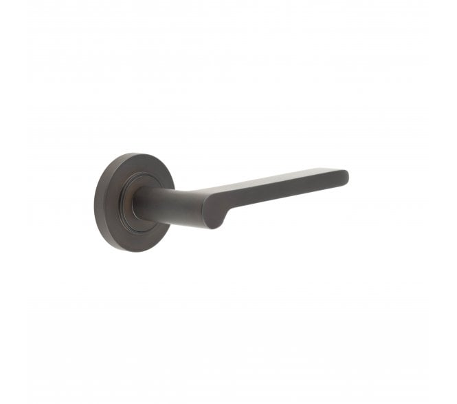 Burlington BUR15 Fitzrovia Door Handle On Plain Rose - Dark Bronze