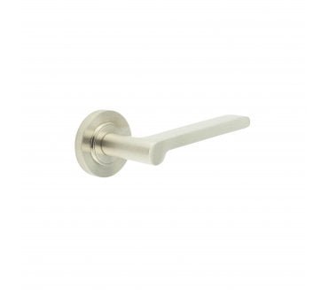 Burlington BUR15 Fitzrovia Door Handle On Plain Rose - Satin Nickel