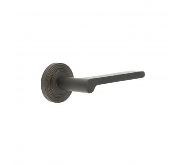Burlington BUR15 Fitzrovia Door Handle On Reeded Rose - Dark Bronze