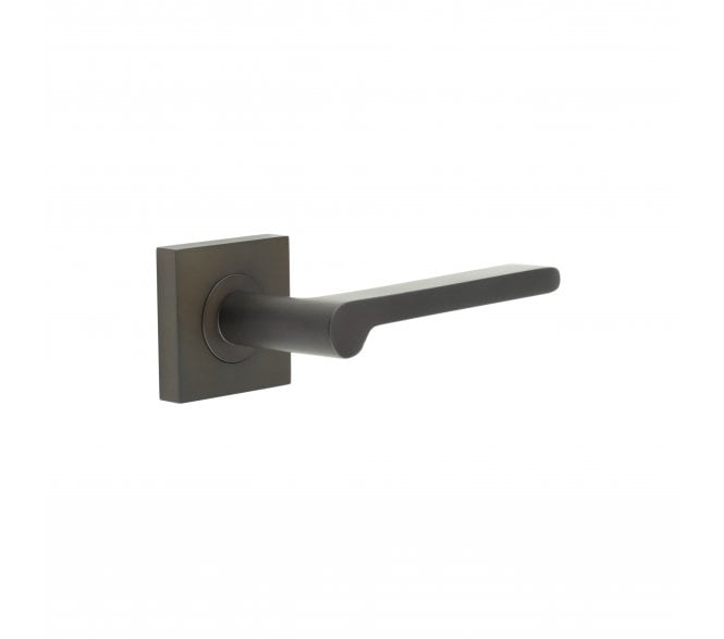 Burlington BUR15 Fitzrovia Door Handle On Square Plain Rose - Dark Bronze